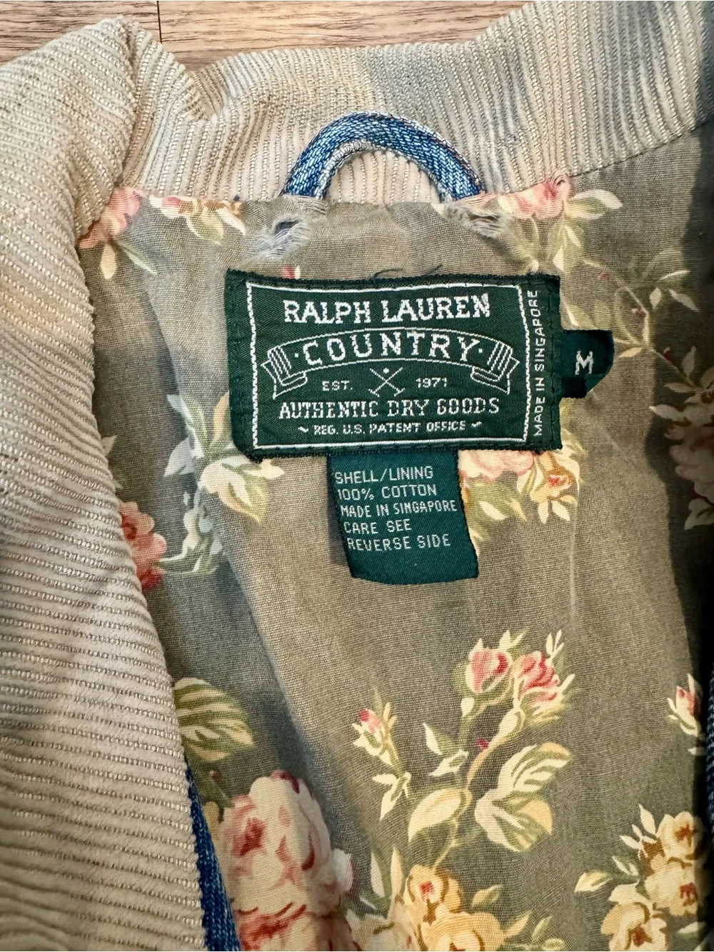 Vintage Ralph Lauren Country Denim Barn Chore Jacket Floral Lined Size M - Picture 6 of 9